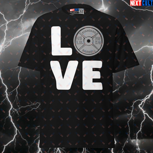 I Love Weights Funny Gym T-Shirt - Valentine's Day Gym Meme Tee & Essential Pump Cover T-shirts Bodybuilding Fitness Gym Powerlifting Pump Cover Valentine's Day Workout Next Cult Brand