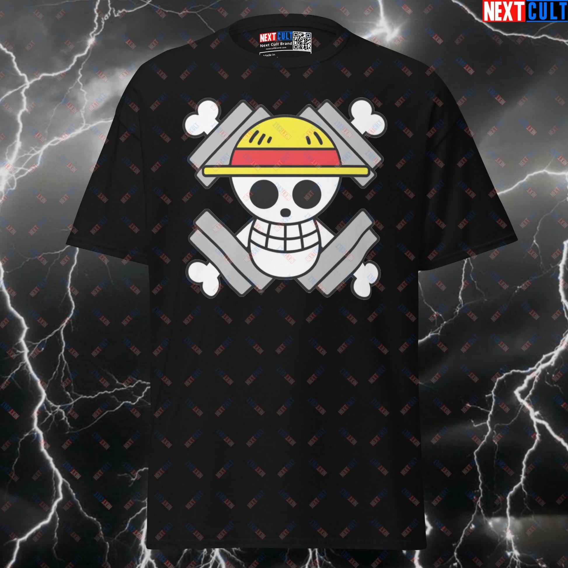 Funny Gym Meme Shirt: One Piece Pirate Lifting Skull Graphic Tee for Powerlifting Gains T-shirts Anime Bodybuilding Fitness Gym One Piece Powerlifting Pump Cover TV Workout Next Cult Brand