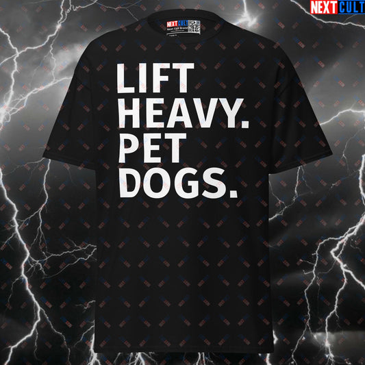 Funny Gym T-Shirt Lift Heavy Pet Dogs Meme Tee - Pump Cover Workout Top for Lifters & Gymbros T-shirts Bodybuilding Fitness Gym Powerlifting Pump Cover Workout Next Cult Brand