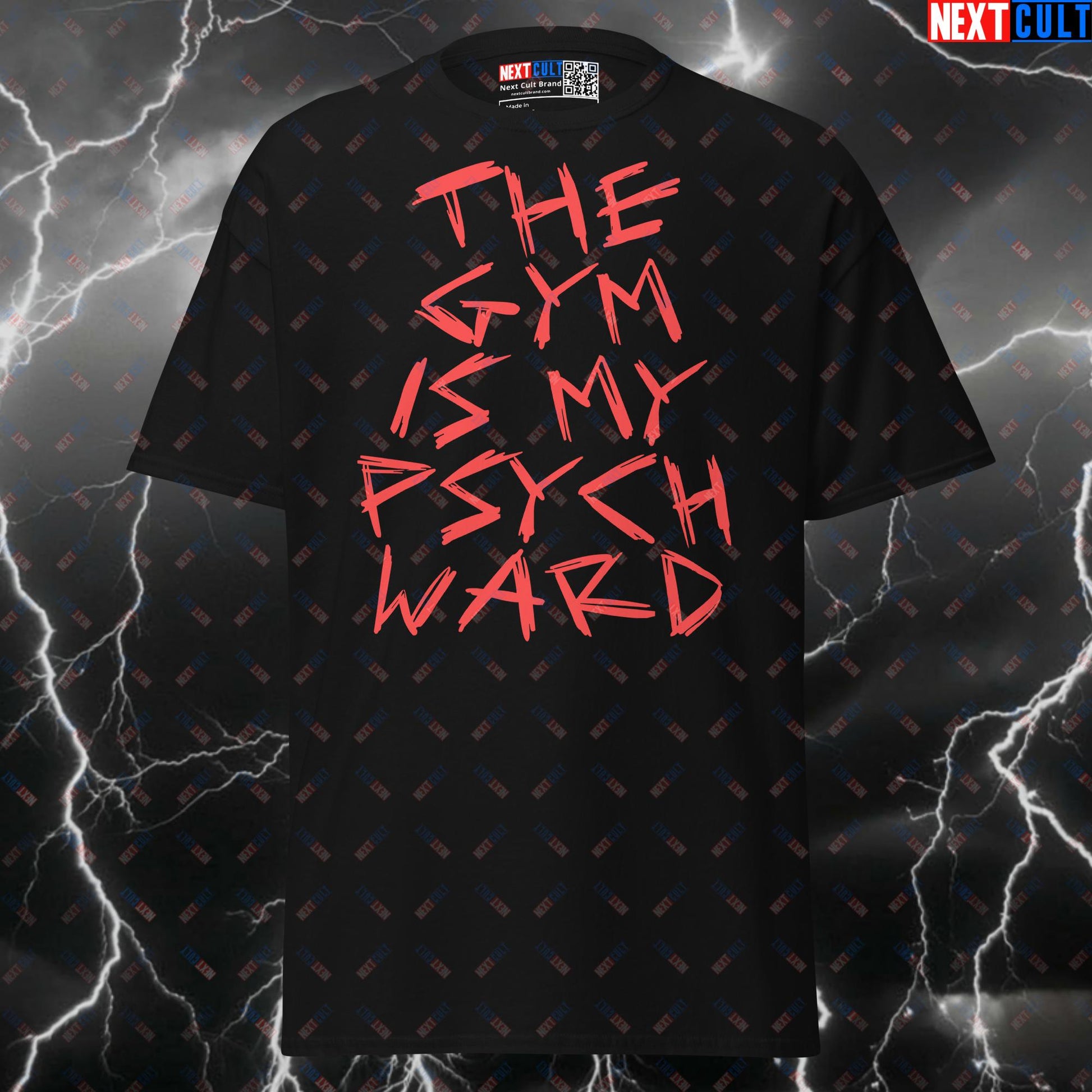 The Gym Is My Psych Ward Funny Gym Shirt | Psycho Gymbro Meme Tee | Fitness Pump Cover Top T-shirts Bodybuilding Fitness Gym Halloween Powerlifting Pump Cover Workout Next Cult Brand