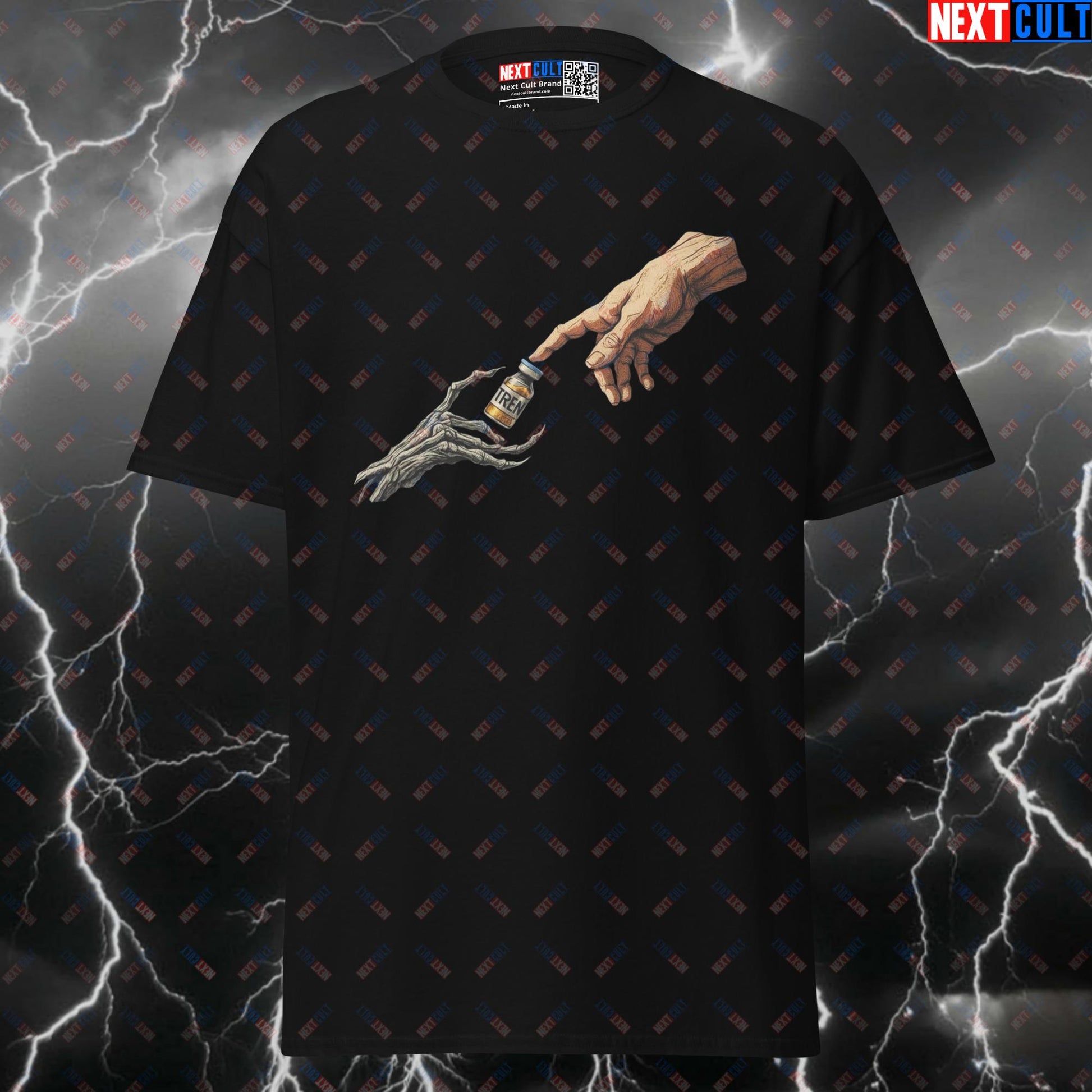 Michelangelo's Tren Hard T-Shirt | Funny Gym Meme Pump Cover & Graphic Tee for Lifters T-shirts Art Bodybuilding Fitness Gym Pump Cover Steroids Workout Next Cult Brand