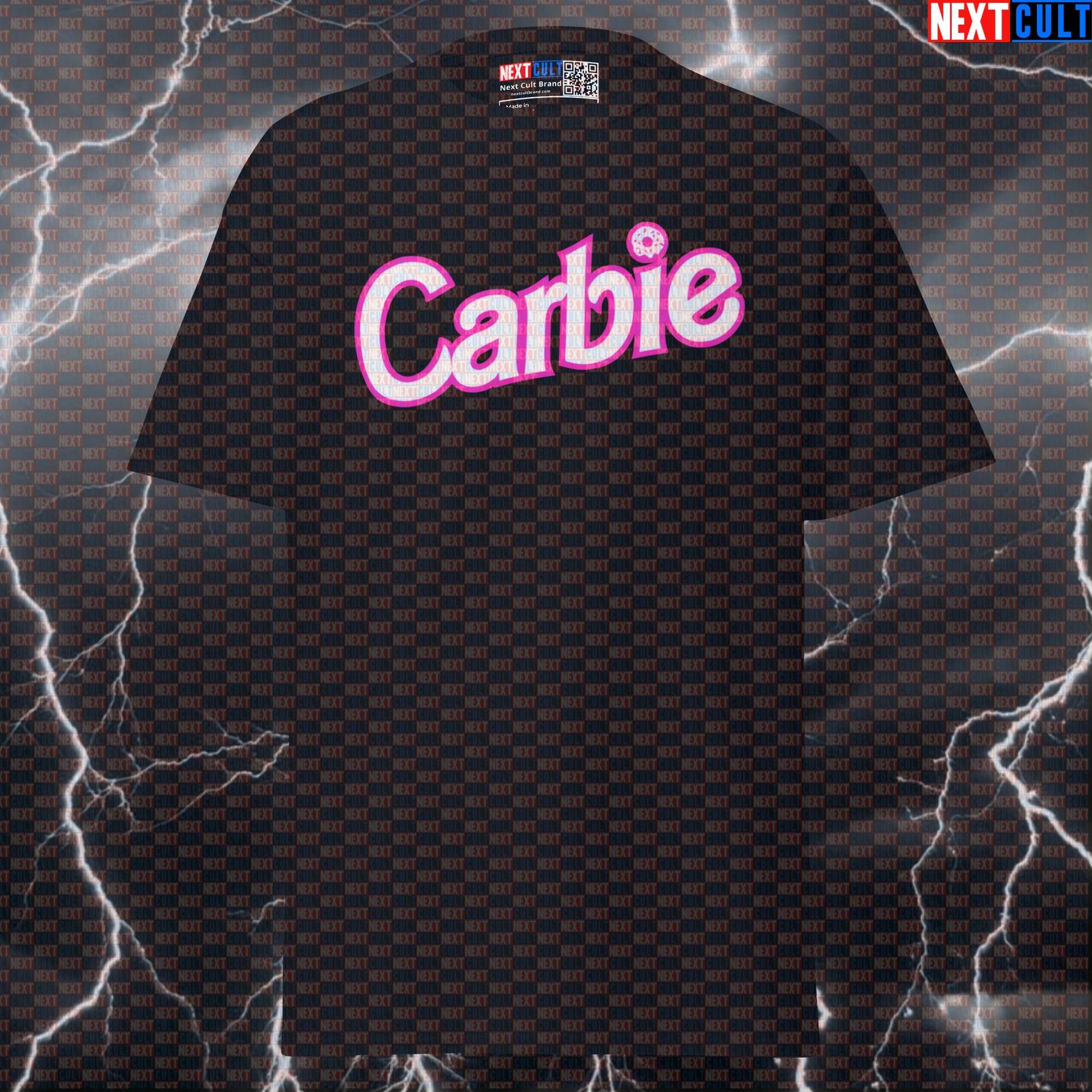 Carbie Barbie Funny Gym T-Shirt: No Keto Diet Carbs Meme Tee Pump Cover for Lifters T-shirts Barbie Bodybuilding Fast Food Films Fitness Gym Pump Cover Workout Next Cult Brand
