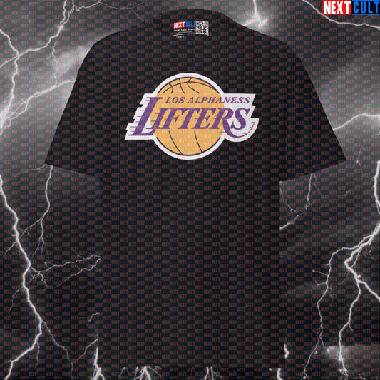 Los Alphaness Lifters Pump Cover: Funny Gym Meme Tee for Lakers Fans & Bodybuilding Gains T-shirts Bodybuilding Fitness Gym Los Angeles Lakers Powerlifting Pump Cover Workout Next Cult Brand