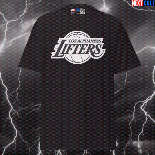 Los Alphaness Lifters Pump Cover: Alpha Gymbro Lakers Funny Graphic Tee for Maximum Gains T-shirts Bodybuilding Fitness Gym Los Angeles Lakers Powerlifting Pump Cover Workout Next Cult Brand