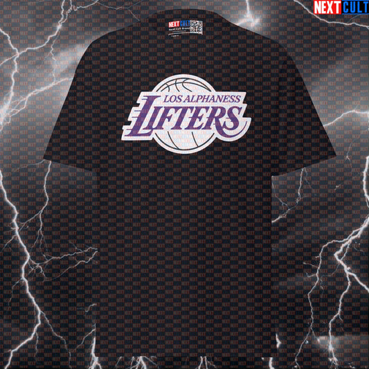 Los Alphaness Lifters Pump Cover Tee - Funny Gym Meme Shirt for Alpha Bros & Lakers Fans T-shirts Bodybuilding Fitness Gym Los Angeles Lakers Powerlifting Pump Cover Workout Next Cult Brand