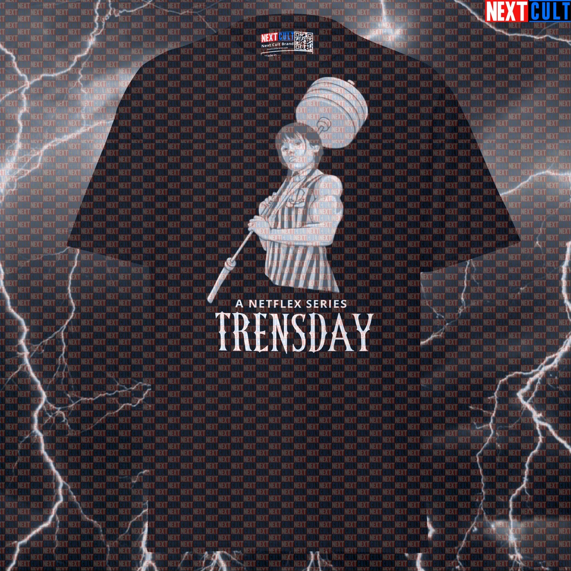 Trensday Not Natty Funny Gym T-Shirt | Trensday Addams Pump Cover & Fitness Meme Graphic Tee T-shirts Bodybuilding Films Fitness Gym Powerlifting Pump Cover Steroids TV Workout Next Cult Brand