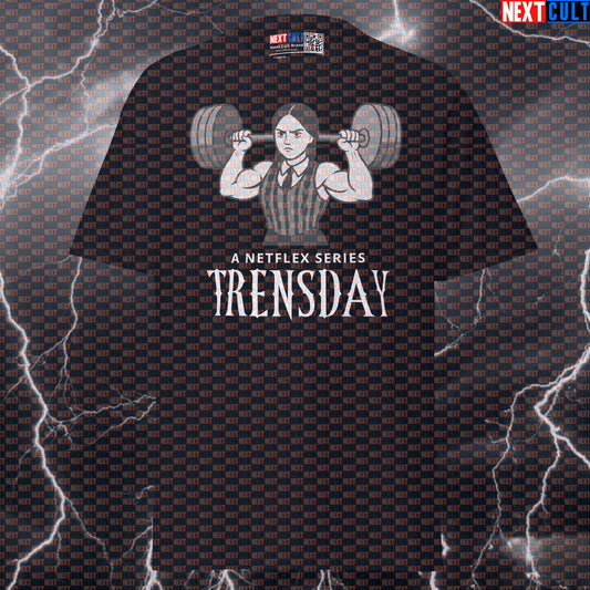 Not Natural Gym Meme T-Shirt | Funny Wednesday & Trensday Addams Pump Cover Tee for Lifters T-shirts Bodybuilding Films Fitness Gym Powerlifting Pump Cover Steroids TV Workout Next Cult Brand