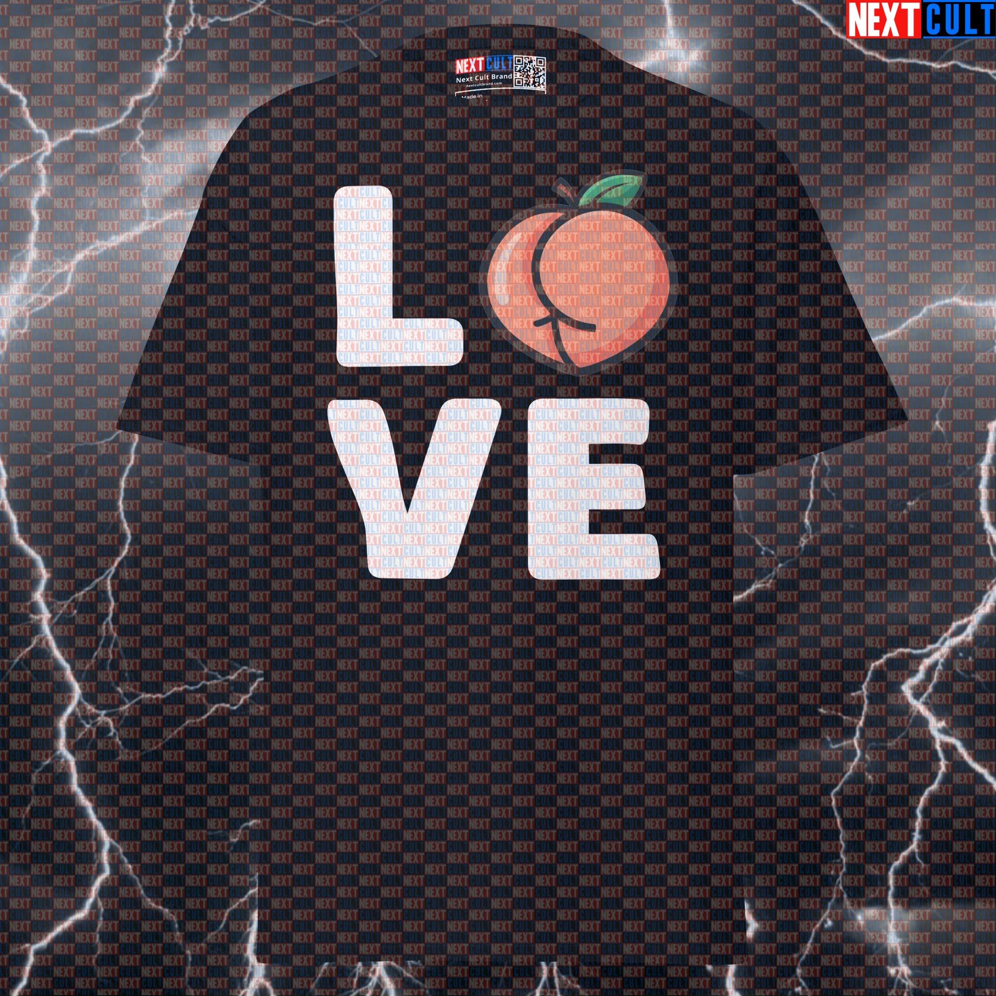 I Love Booty Gym Meme Tee - Funny Valentine's Day Peach Pump Cover Top For Lifters & Bodybuilding T-shirts Bodybuilding Fitness Gym Leg Day Powerlifting Pump Cover Valentine's Day Workout Next Cult Brand