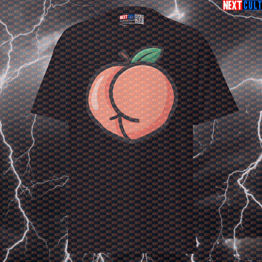 I Love Booty Peach Gym Meme Tee - Funny Leg Day Workout Pump Cover Top For Lifters T-shirts Bodybuilding Fast Food Fitness Gym Leg Day Powerlifting Pump Cover Valentine's Day Workout Next Cult Brand