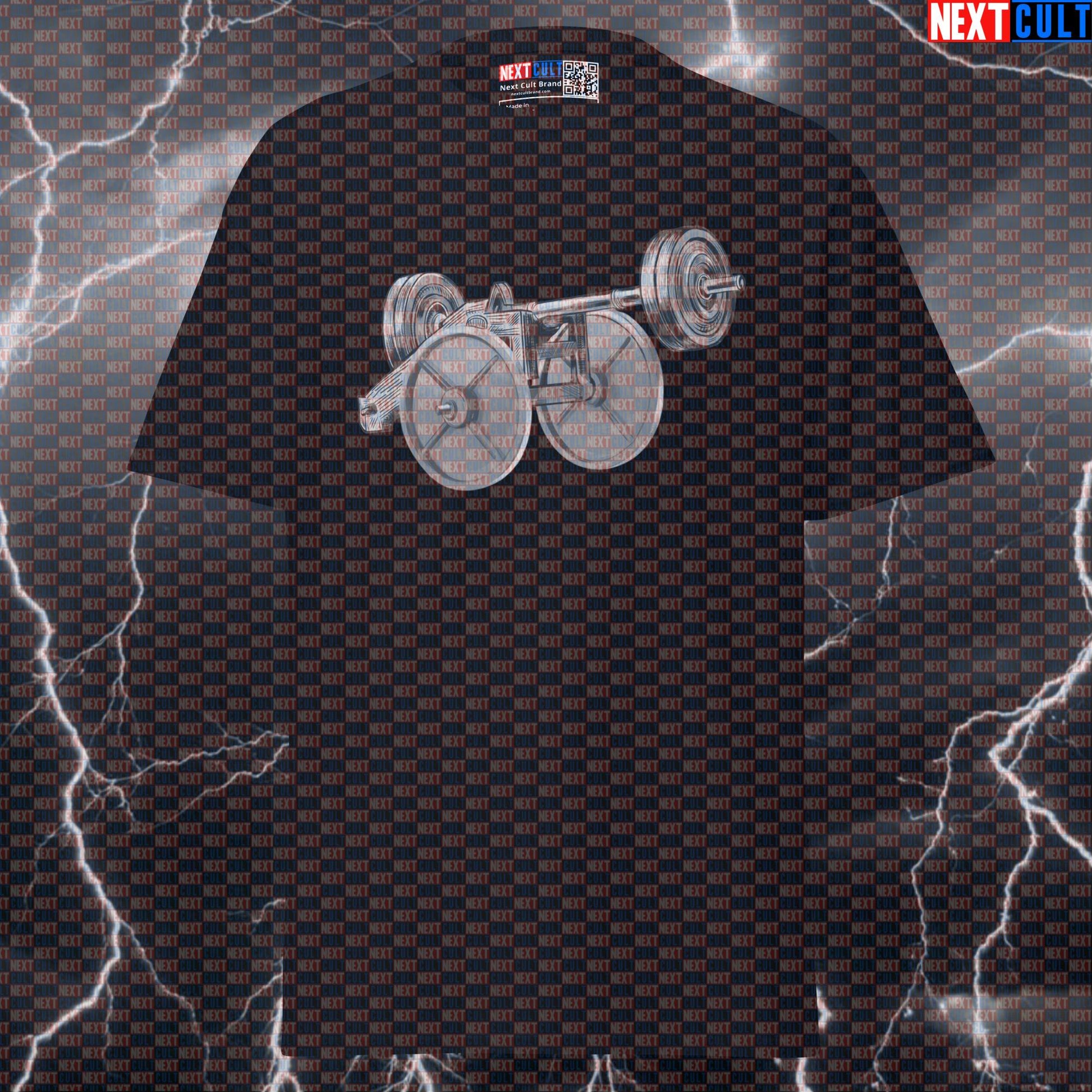 Big Gun Gym Meme T-Shirt | For Those About To Lift We Salute You Funny Graphic Tee Pump Cover T-shirts AC/DC Bodybuilding Fitness Gym Powerlifting Pump Cover Rock Music Workout Next Cult Brand