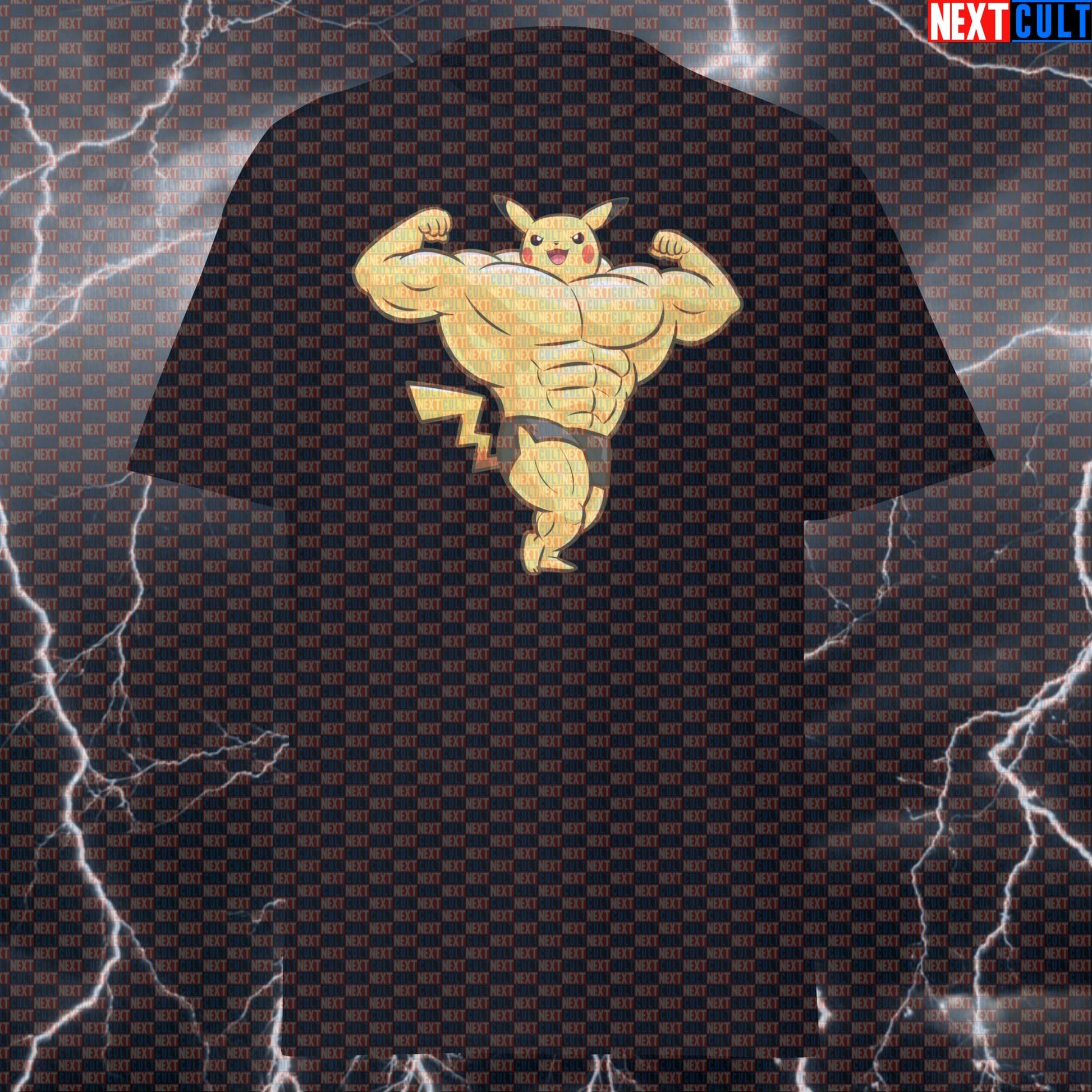 Pikachu Pump Cover Gym Shirt - Funny Pokemon Bodybuilding Tee for Lifters & Gymbros T-shirts Anime Bodybuilding Fitness Gym Pokemon Pump Cover TV Video Games Workout Next Cult Brand