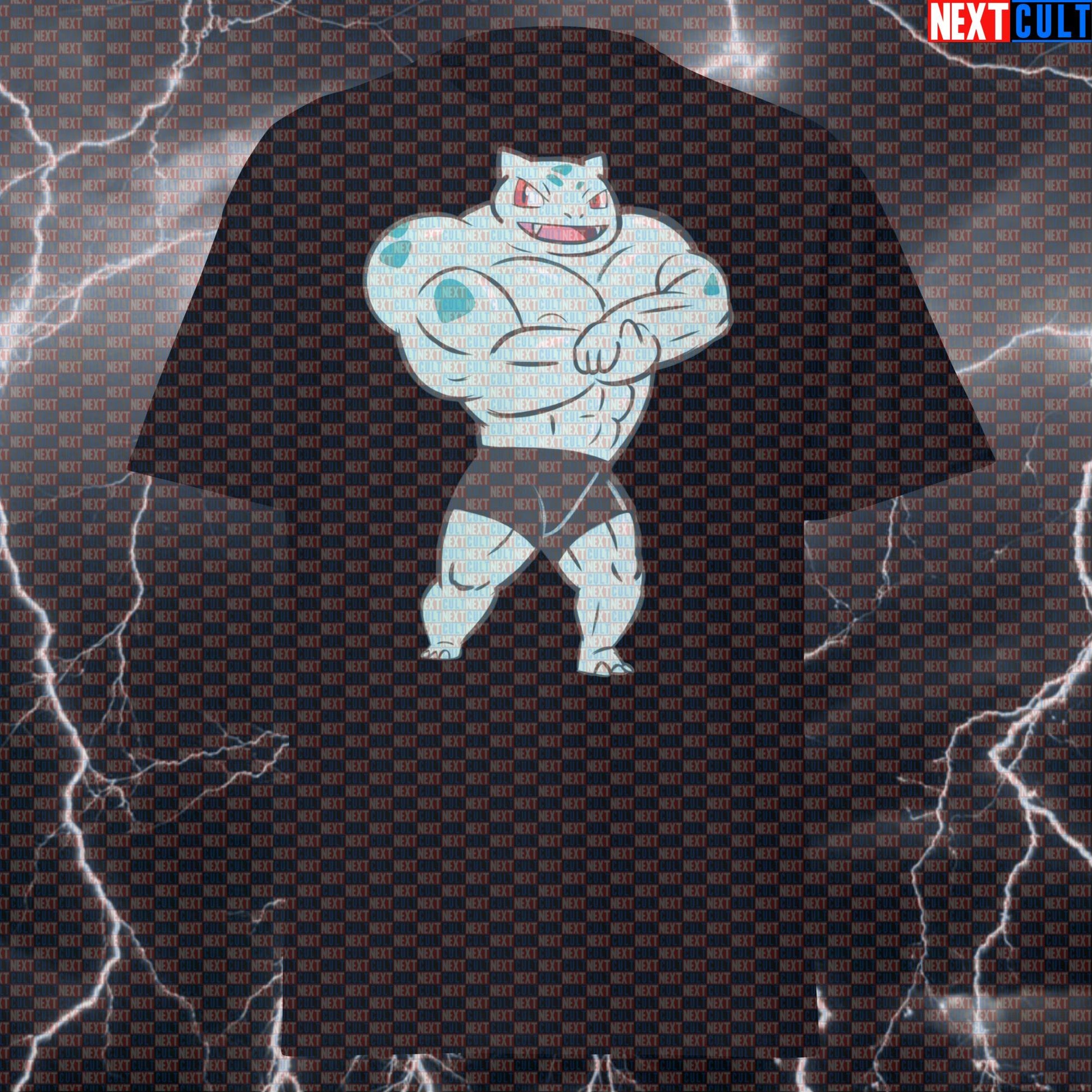 Bulbasaur Pump Cover Gym Shirt | Funny Pokemon Workout Tee for Bodybuilding & Gains | Graphic Fitness Top T-shirts Anime Bodybuilding Fitness Gym Pokemon Pump Cover TV Video Games Workout Next Cult Brand