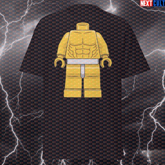 LEGO Bodybuilder Gym Meme T-Shirt - Funny Muscle Pump Cover Graphic Tee for Lifters T-shirts Bodybuilding Fitness Gym LEGO Pump Cover Workout Next Cult Brand