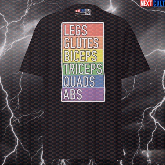 Funny Gym Pride T-Shirt | LGBTQA+ Fitness Meme Tee | Pump Cover Top for Lifters & Gymbros T-shirts Bodybuilding Fitness Gym LGBTQ+ Pump Cover Workout Next Cult Brand