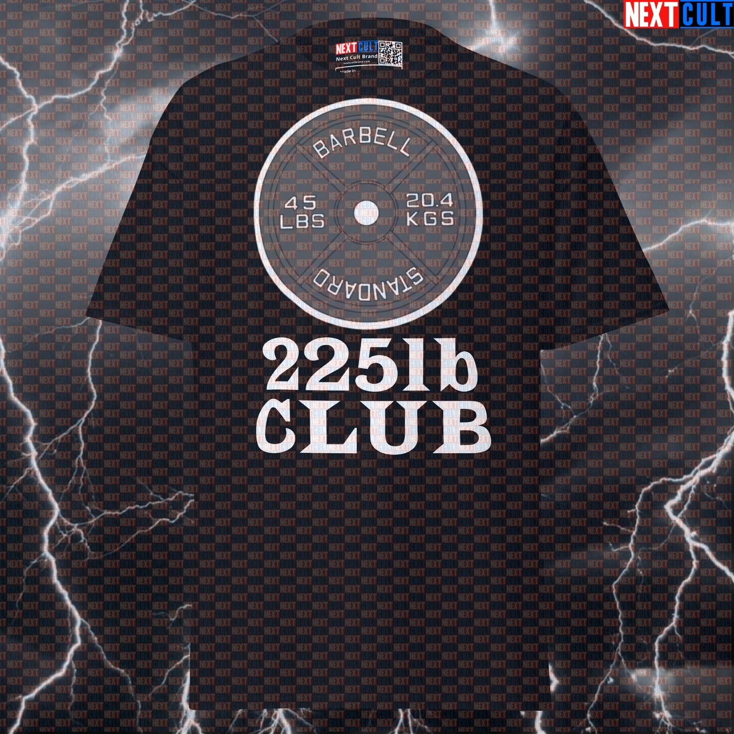 225lb Club Pump Cover: Funny Gym Meme Tee for Powerlifting & Bodybuilding Gains | Graphic T-Shirt T-shirts Fitness Gym Powerlifting Pump Cover Workout Next Cult Brand