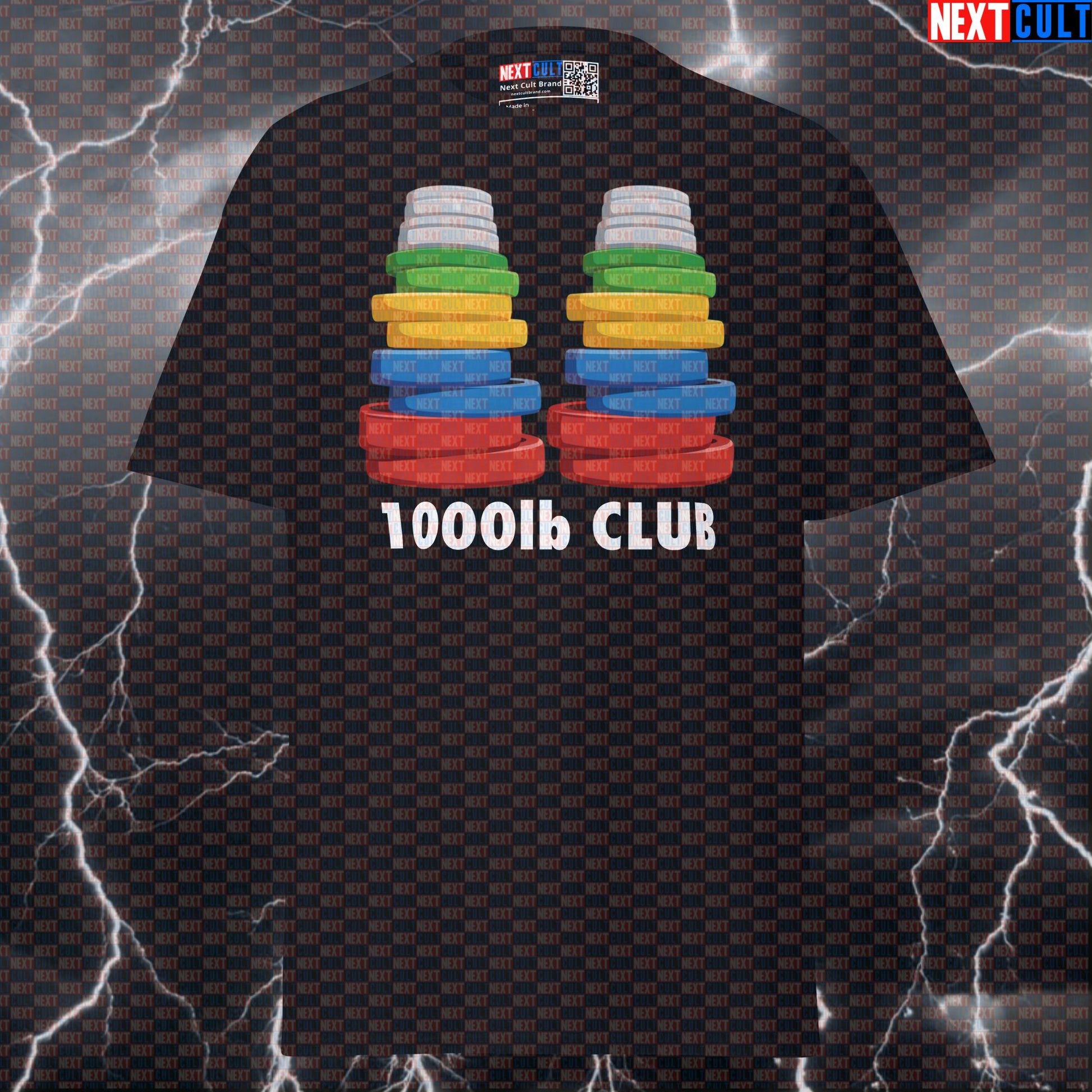 Funny 1000lb Club Gym Meme T-Shirt | Powerlifting Stack Of Weights Graphic Tee Pump Cover T-shirts Fitness Gym Powerlifting Pump Cover Workout Next Cult Brand