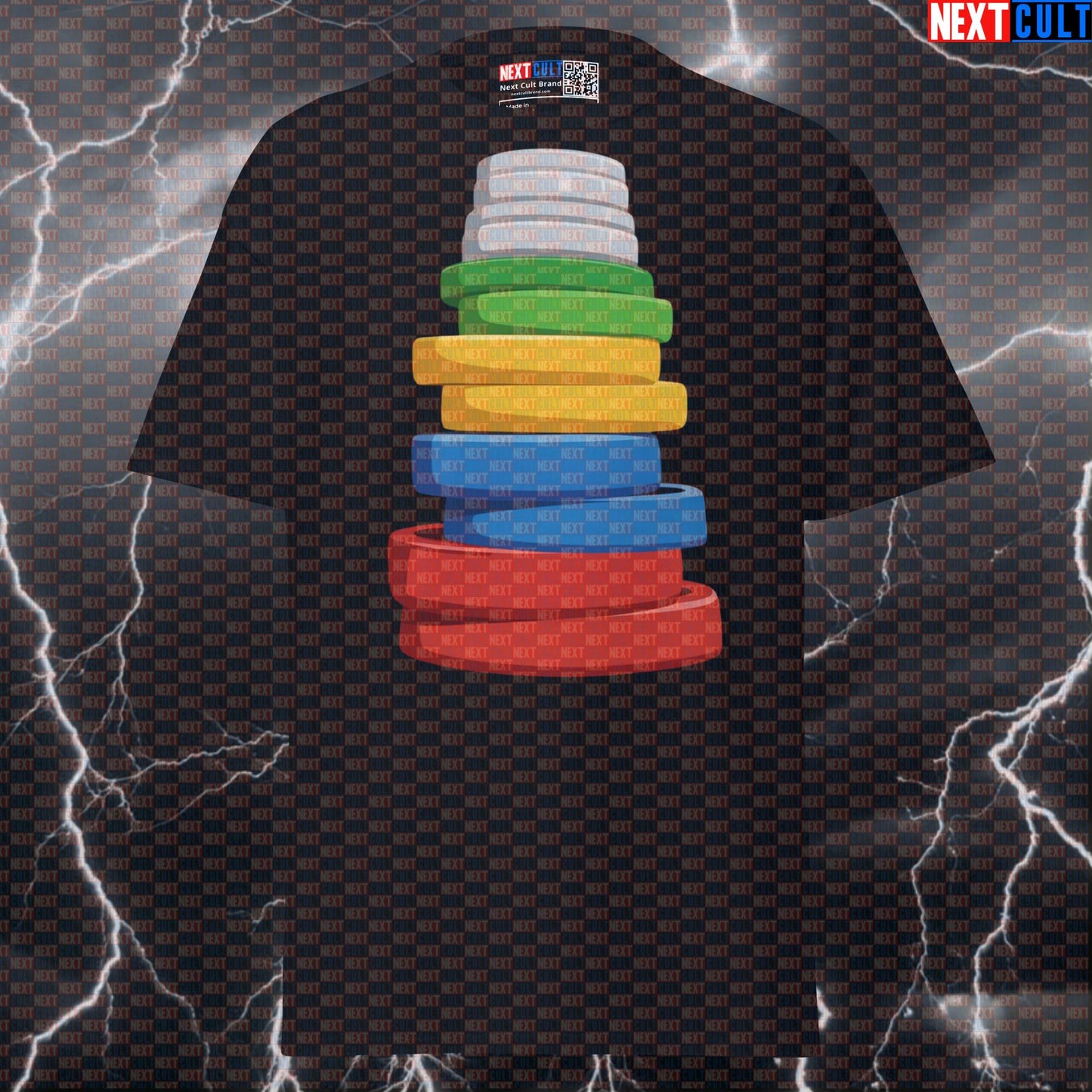Funny Gym Shirt Stack Of Weight Plates Meme Tee | Pump Cover For Lifters & Gymbros | Stacking PRs Graphic Top T-shirts Fitness Gym Powerlifting Pump Cover Workout Next Cult Brand