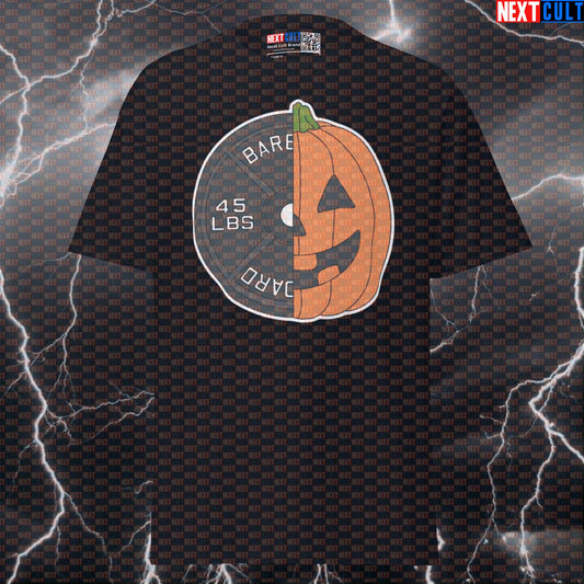 Pumpkin Weight Plate Halloween Gym T-Shirt - Funny Gym Meme Pump Cover Tee For Lifters T-shirts Bodybuilding Fitness Gym Halloween Powerlifting Pump Cover Workout Next Cult Brand