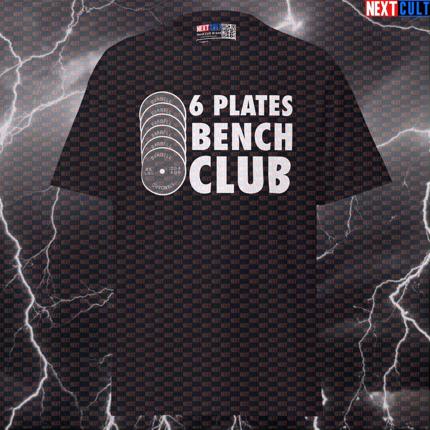 Six Plates Bench Club Funny Gym Meme Shirt - Graphic Tee For Powerlifting Chest Day Pump Cover T-shirts Fitness Gym Powerlifting Pump Cover Workout Next Cult Brand