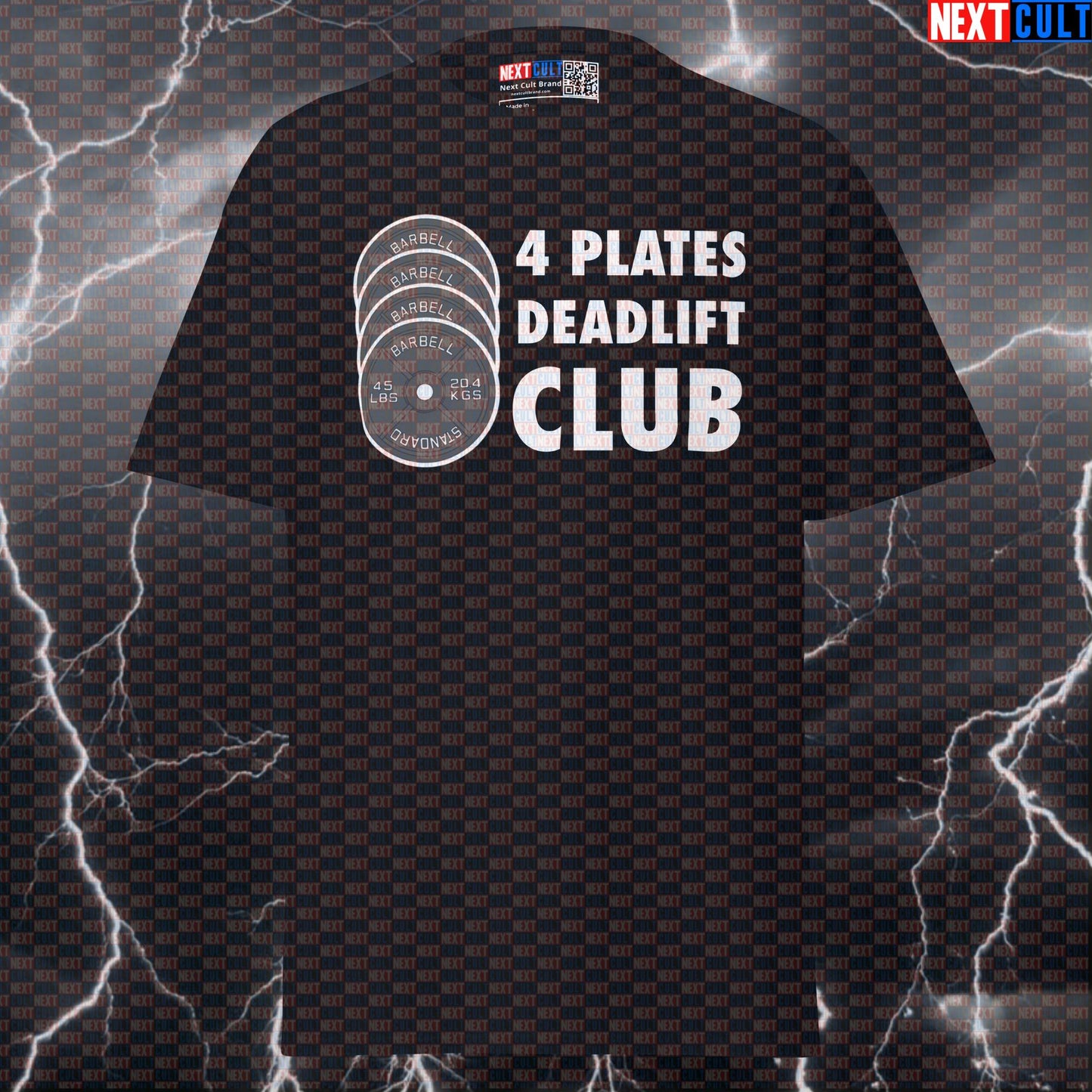 4 Plates Deadlift Club Funny Gym T-Shirt - Motivational Powerlifting Tee & Deadlifts Pump Cover Top T-shirts Fitness Gym Leg Day Powerlifting Pump Cover Workout Next Cult Brand