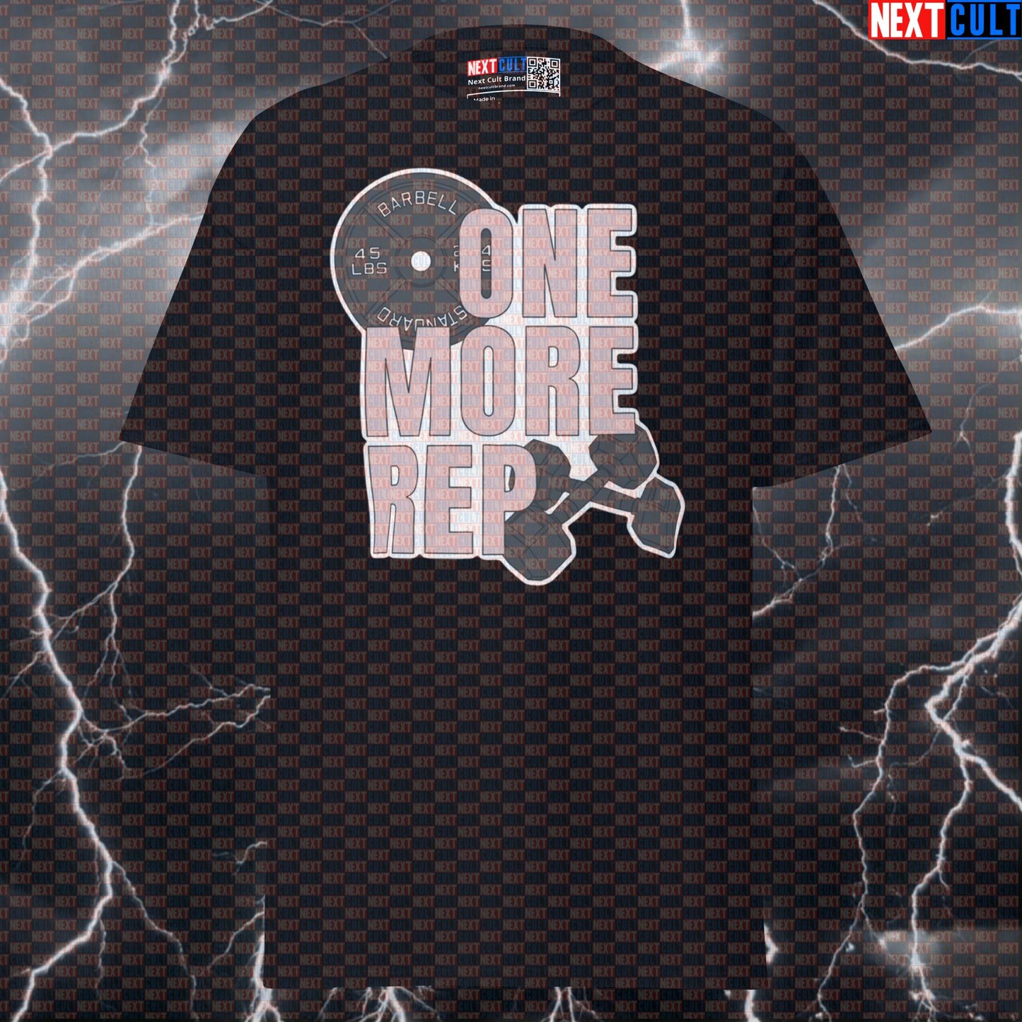 One More Rep Funny Gym Shirt: Motivational Workout Tee for Lifters & Bodybuilding Pump Cover T-shirts Bodybuilding Fitness Gym Powerlifting Pump Cover Workout Next Cult Brand