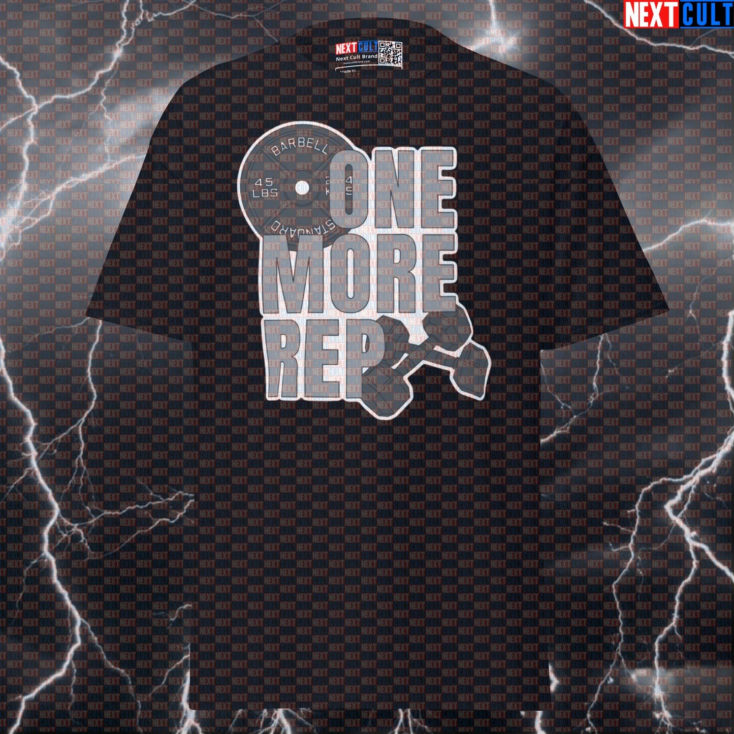 One More Rep Funny Gym Shirt: Motivational Fitness Tee for Lifters & Bodybuilding Pump Cover T-shirts Bodybuilding Fitness Gym Powerlifting Pump Cover Workout Next Cult Brand