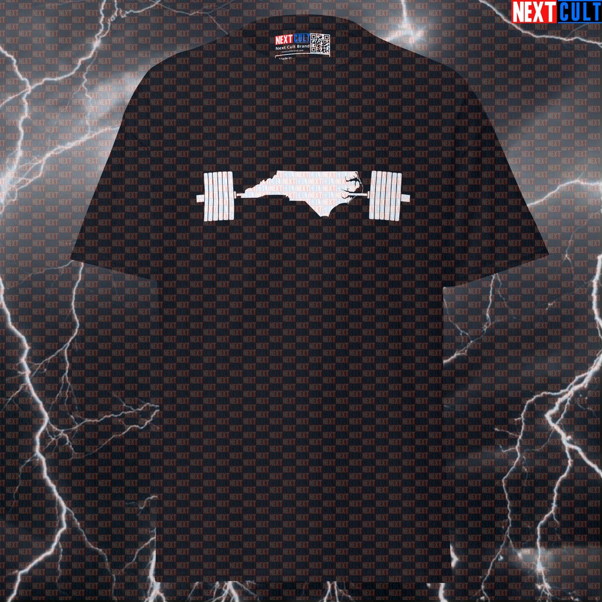 North Carolina Powerlifting Pump Cover - Strongest State Funny Gym Meme Tee Shirt T-shirts 4th of July Fitness Gym Powerlifting Pump Cover Workout Next Cult Brand