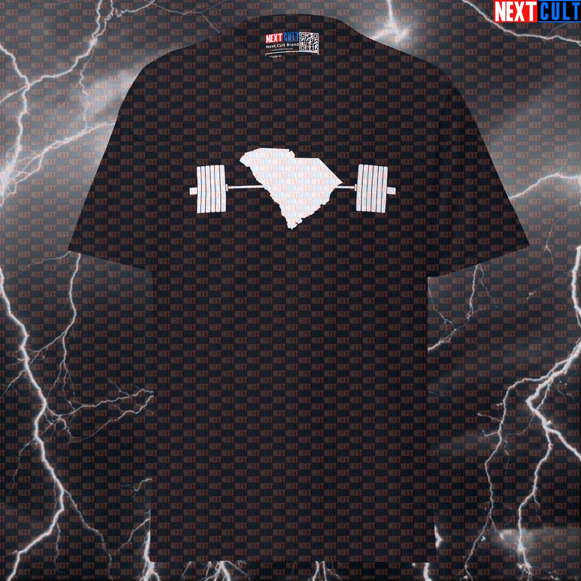 South Carolina State Map Pump Cover | Funny Gym Meme Tee for Lifters & Gymbros by Next Cult Brand T-shirts 4th of July Fitness Gym Powerlifting Pump Cover Workout Next Cult Brand