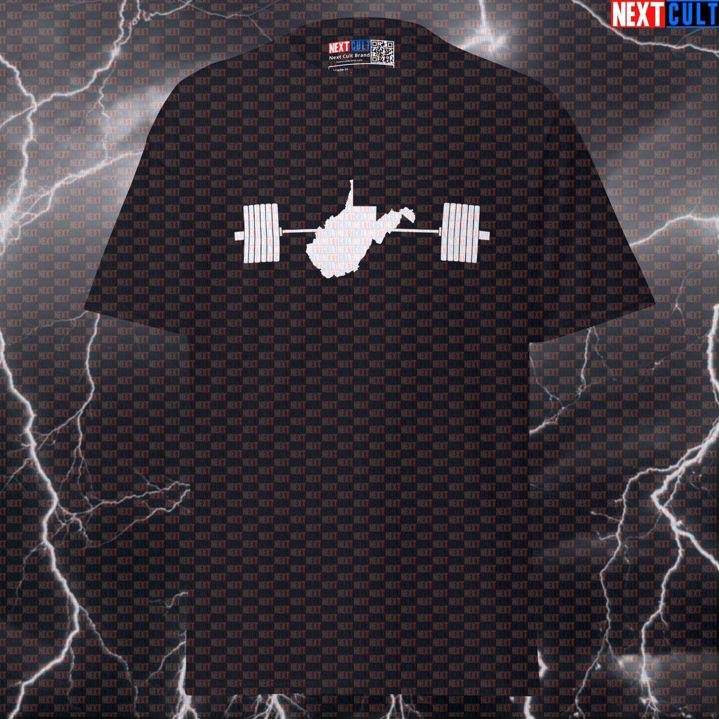 West Virginia State Map Powerlifting Tee - Funny Gym Meme Shirt for Lifters & Pump Cover T-shirts 4th of July Fitness Gym Powerlifting Pump Cover Workout Next Cult Brand