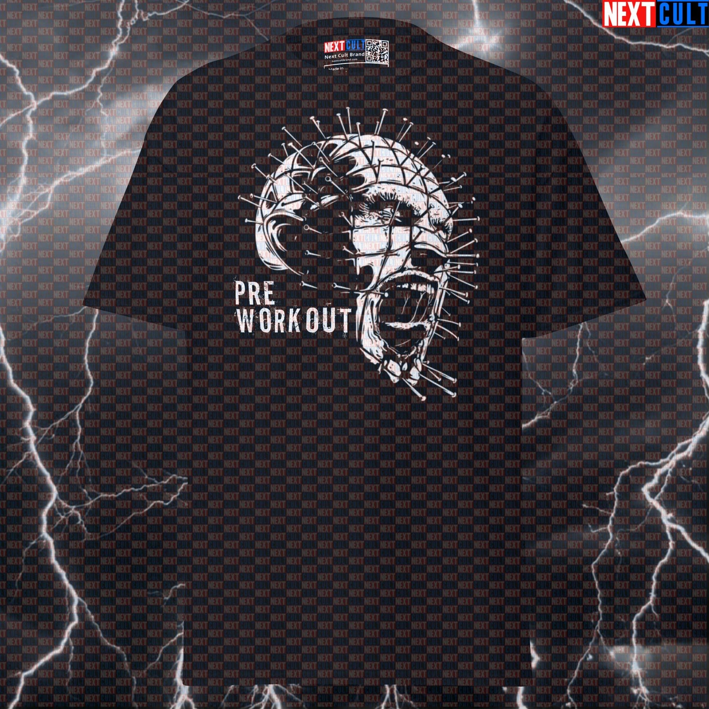 Crazy Preworkout Tingling Pinhead Hellraiser Horror Gym Meme Graphic Tee T-shirts Bodybuilding Films Fitness Gym Halloween Powerlifting Pump Cover Workout Next Cult Brand