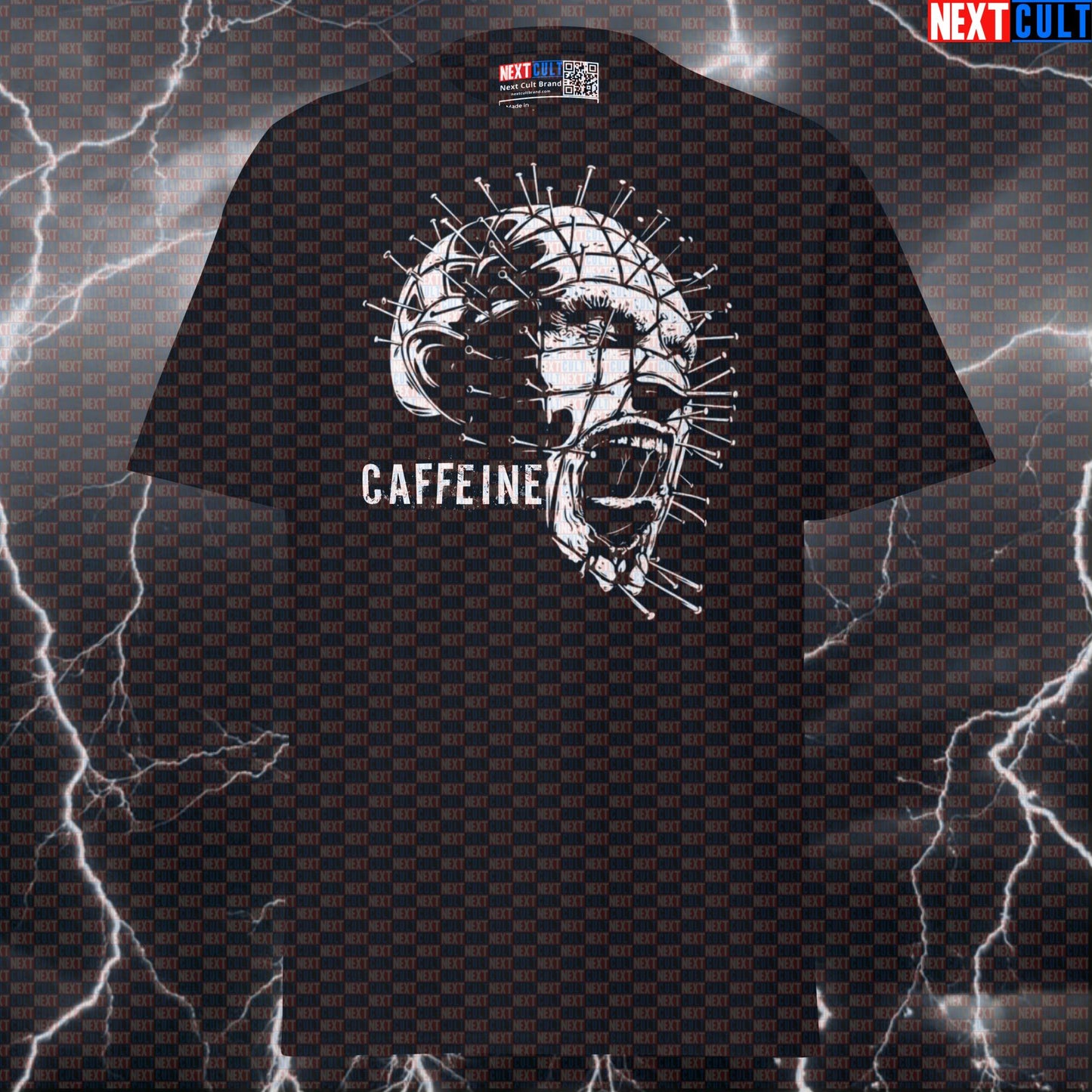 Crazy Coffee Gym Meme Tee: Funny Hellraiser Caffeine Pump Cover Shirt T-shirts Films Fitness Gym Halloween Pump Cover Workout Next Cult Brand