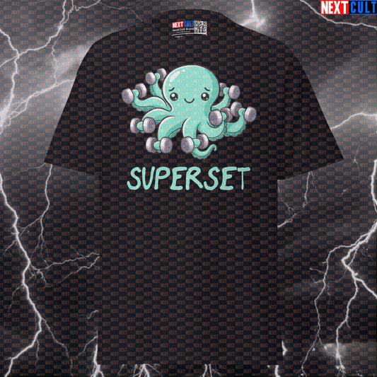 Superset Octopus Gym Meme Tee - Funny Gymbro Pump Cover Graphic T-Shirt T-shirts Bodybuilding Fitness Gym Pump Cover Workout Next Cult Brand