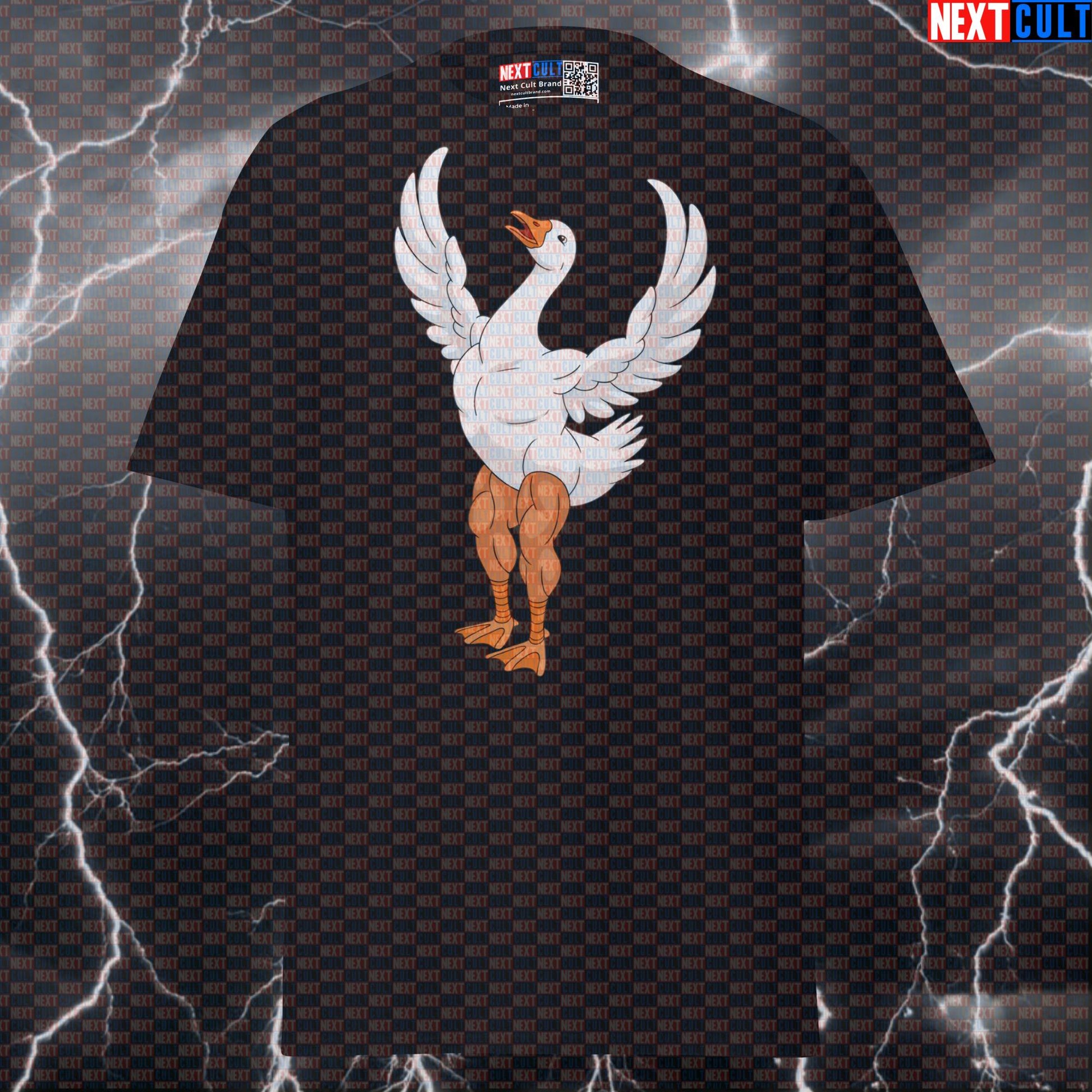Swole Goose Gym Meme Funny Gym Shirt | Bodybuilding Goose Pump Cover Graphic Tee T-shirts Bodybuilding Fitness Gym Pump Cover Workout Next Cult Brand