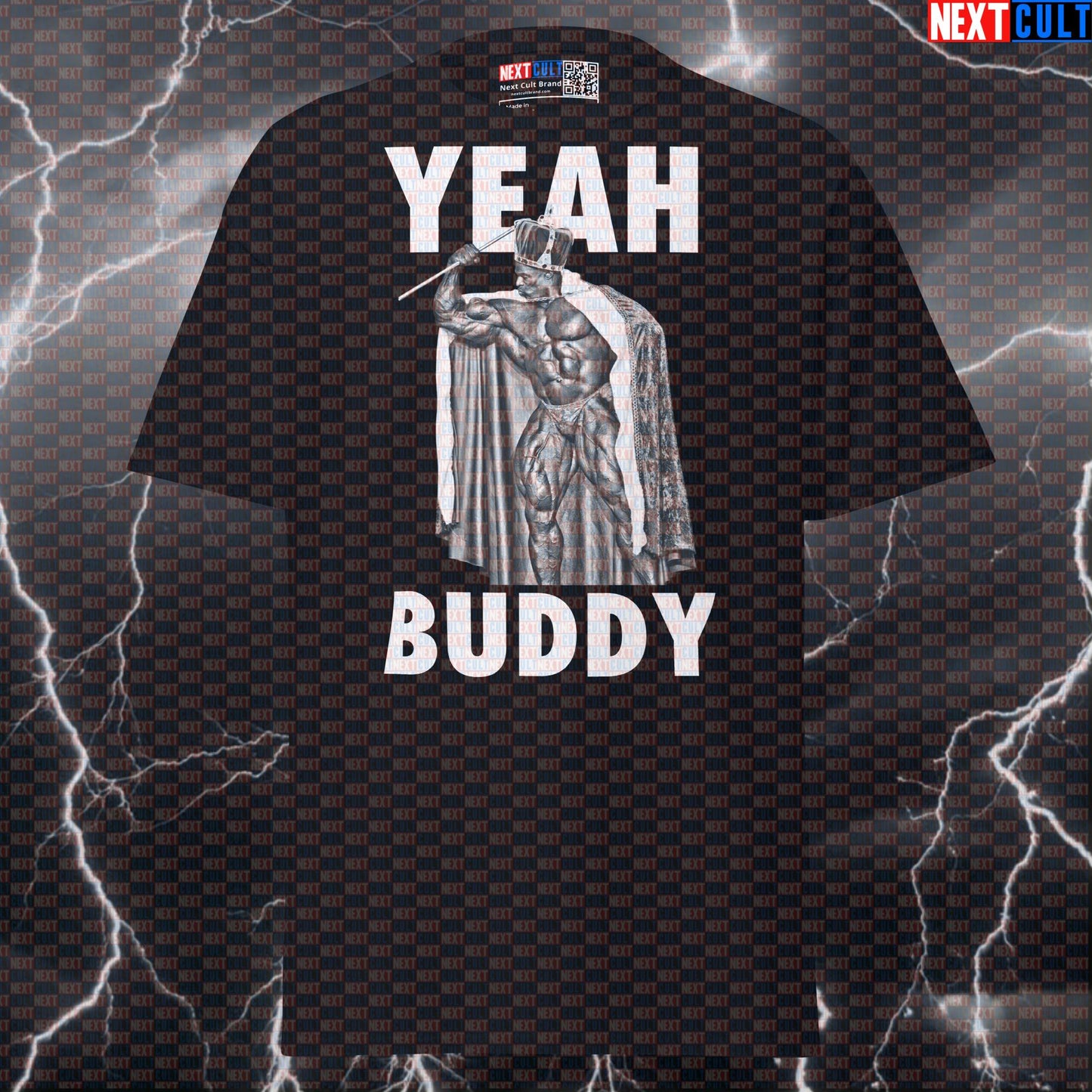 Yeah Buddy Funny Gym T-Shirt | Ronnie Coleman Meme Tee | Bodybuilding Pump Cover Top T-shirts Bodybuilding Fitness Gym Pump Cover Ronnie Coleman Workout Next Cult Brand
