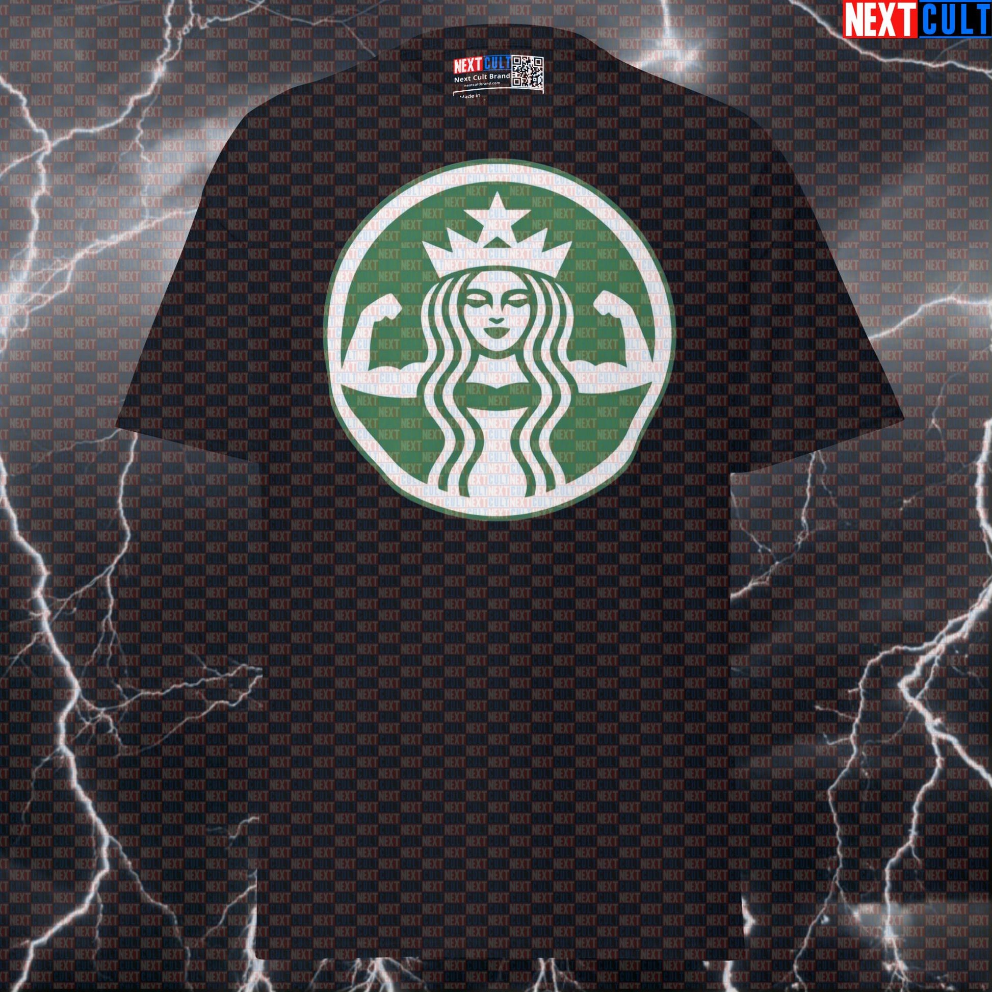 Swole Siren Starbucks Coffee and Gains Funny Gym Meme T-Shirt Pump Cover T-shirts Bodybuilding Fitness Gym Pump Cover Workout Next Cult Brand