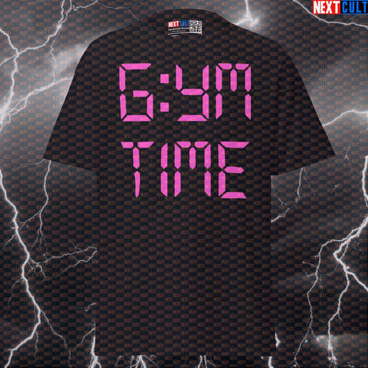 Funny Gym O'clock Meme Tee - Digital Clock Pump Cover Top For Lifters & Gymbros Seeking Gains T-shirts Bodybuilding Fitness Gym Powerlifting Pump Cover Workout Next Cult Brand