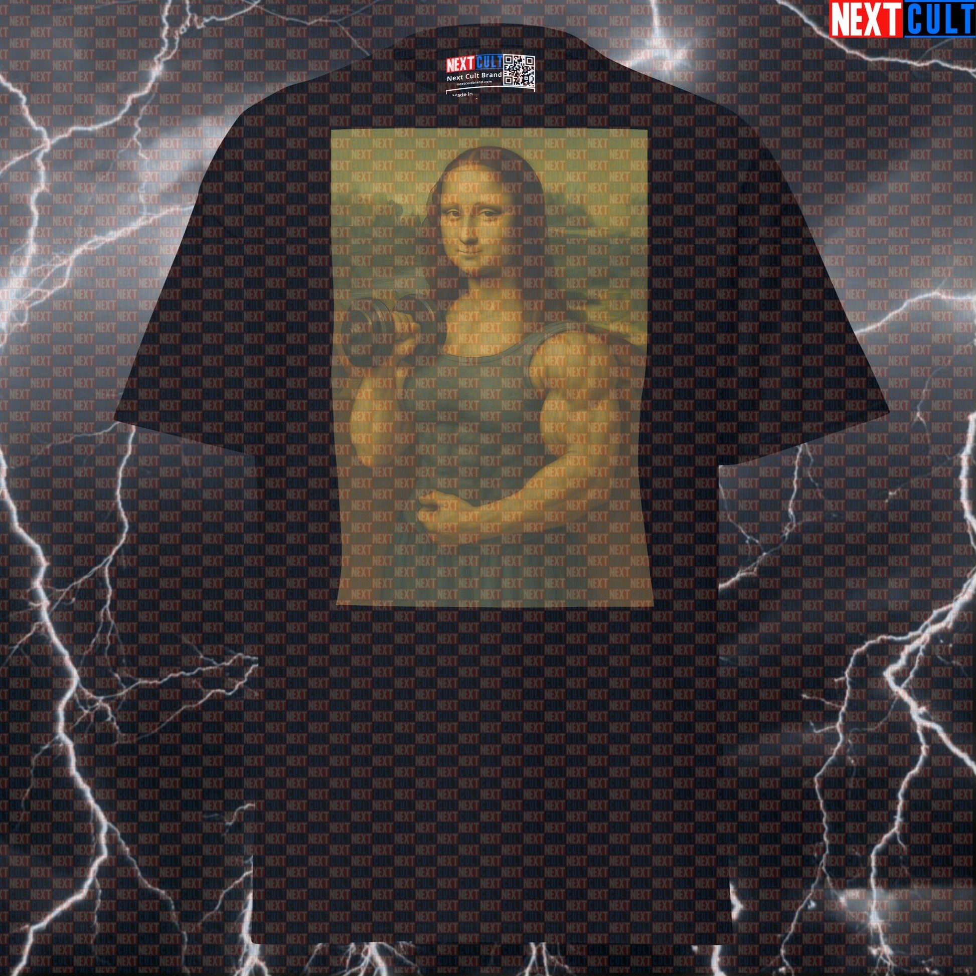 Mona Lifta Gym Renaissance Funny Gym Tee | Da Vinci Painting Pump Cover T-shirts Art Bodybuilding Fitness Gym Mona Lisa Pump Cover Workout Next Cult Brand