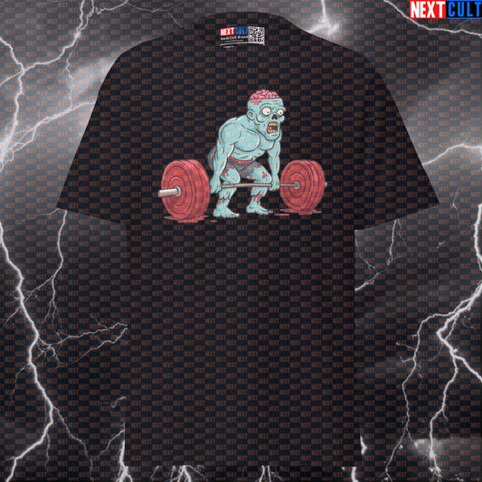 Zombie Deadlift Funny Gym T-Shirt | Lifting Dead Halloween Meme Tee For Lifters Bodybuilding Fitness Gym Halloween Leg Day Powerlifting Pump Cover Workout Zombie Next Cult Brand