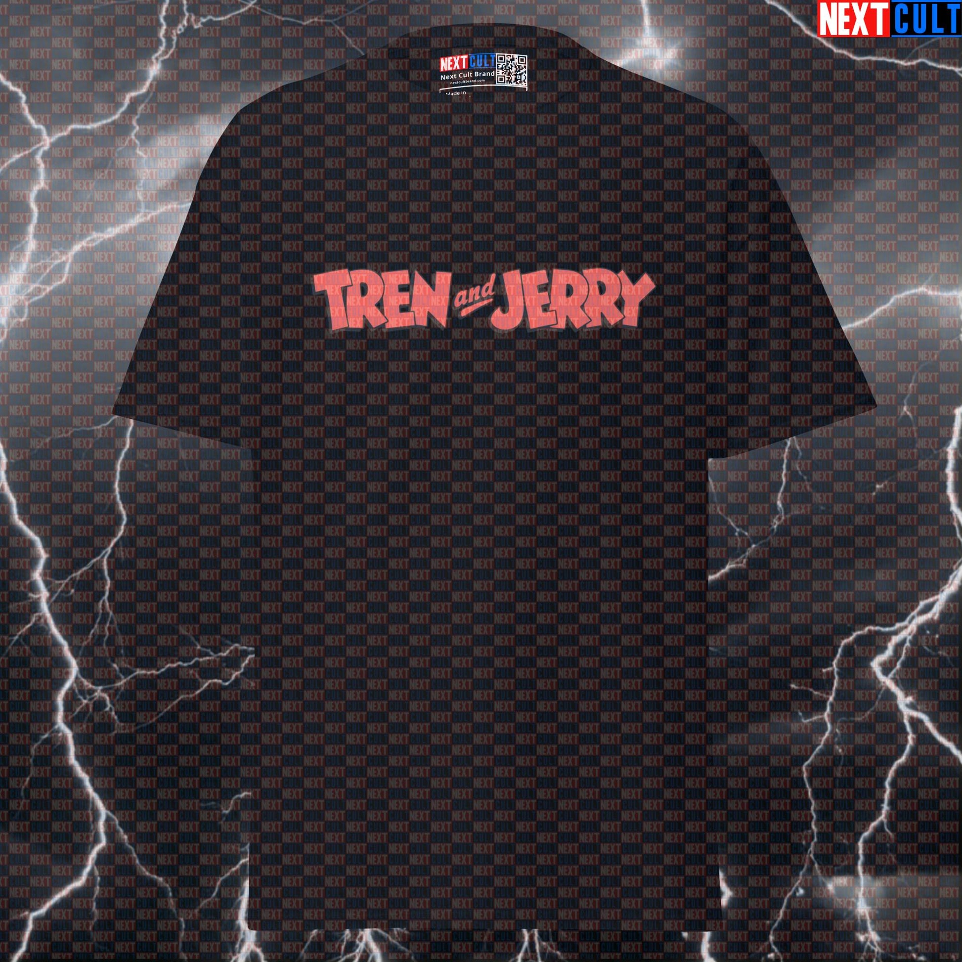 Tren & Jerry Funny Gym Shirt | Not Natty Cartoon Meme Graphic Tee For Bodybuilding Bodybuilding Fitness Gym Powerlifting Pump Cover Steroids TV Workout Next Cult Brand