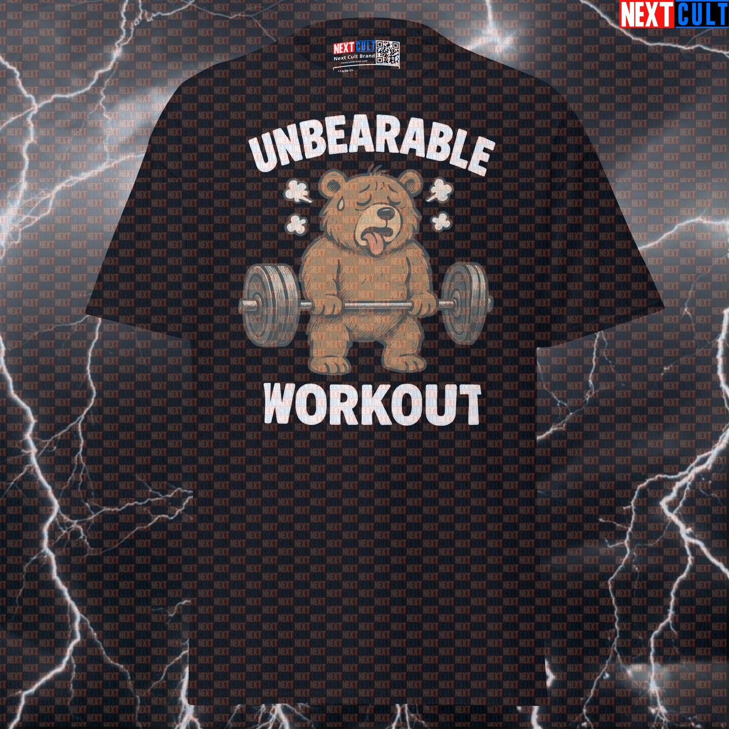 Unbearable Workout Funny Gym T-Shirt | Exhausted Bear Meme Graphic Tee For Lifters T-shirts Bodybuilding Fitness Gym Powerlifting Pump Cover Workout Next Cult Brand