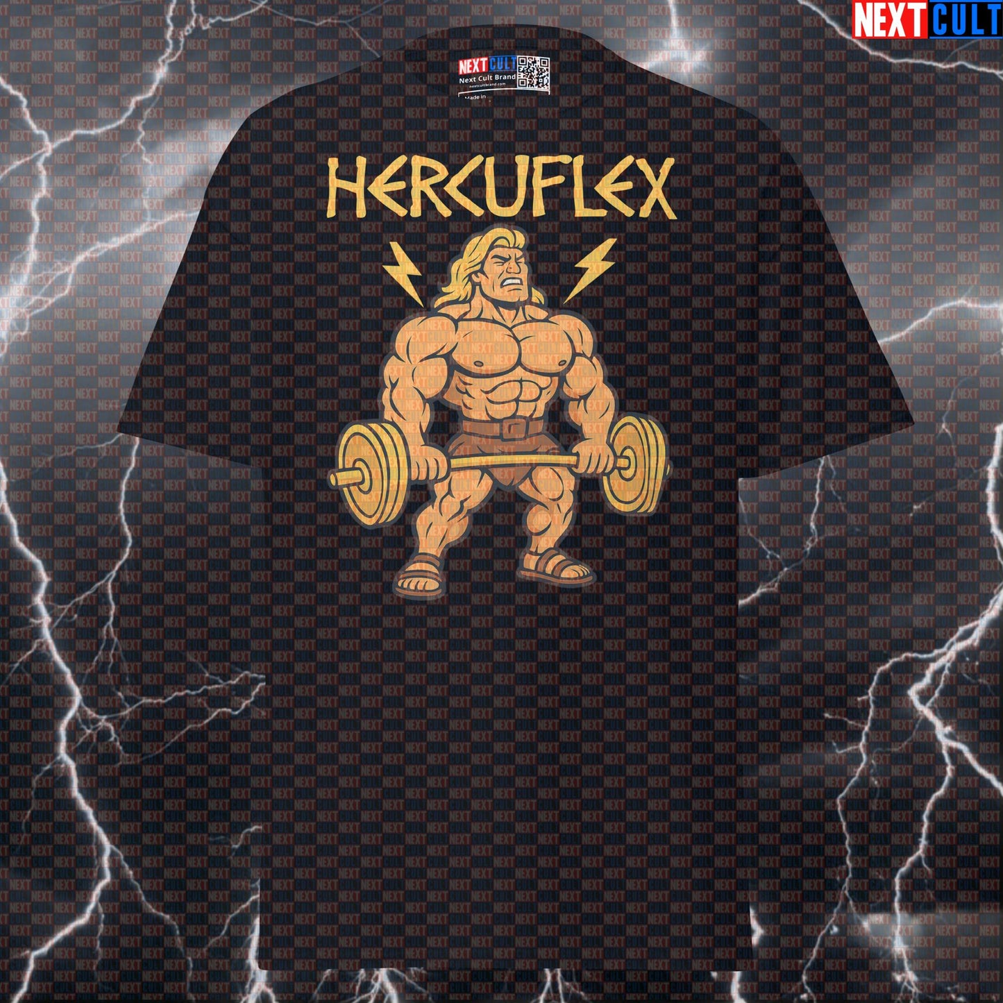 Hercuflex Greek God Gymbro T-Shirt | Funny Bodybuilding Meme Tee for Lifters & Powerlifting Ancient Greece Bodybuilding Films Fitness Gym Powerlifting Pump Cover Workout Next Cult Brand
