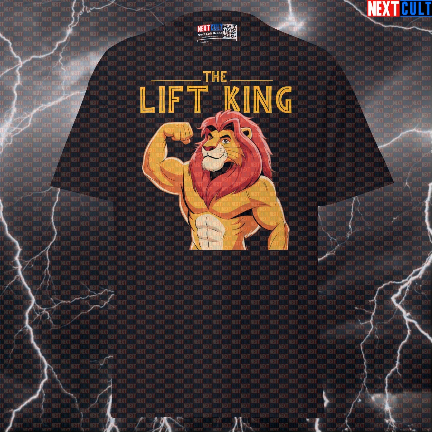 The Lifting King Funny Gym Tee | Bodybuilding Lion Meme Graphic Workout Shirt Bodybuilding Films Fitness Gym Powerlifting Pump Cover Workout Next Cult Brand