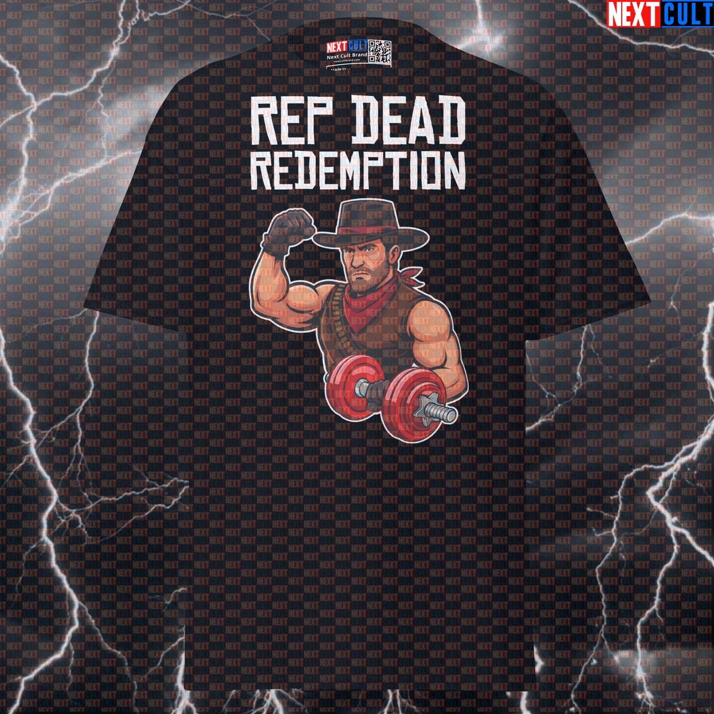 Rep Dead Redemption Funny Gym Shirt | Swole Cowboy Arthur Morgan Pump Cover Tee Bodybuilding Fitness Gym Pump Cover Video Games Workout Next Cult Brand