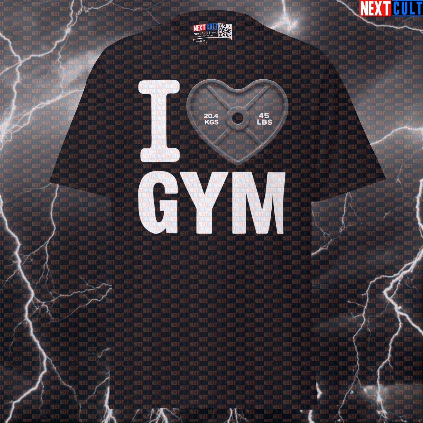 I Love Gym Valentine's Day Funny Gym Shirt | Heart Weight Plate Graphic Tee For Lifters Bodybuilding Fitness Gym Powerlifting Pump Cover Valentine's Day Workout Next Cult Brand