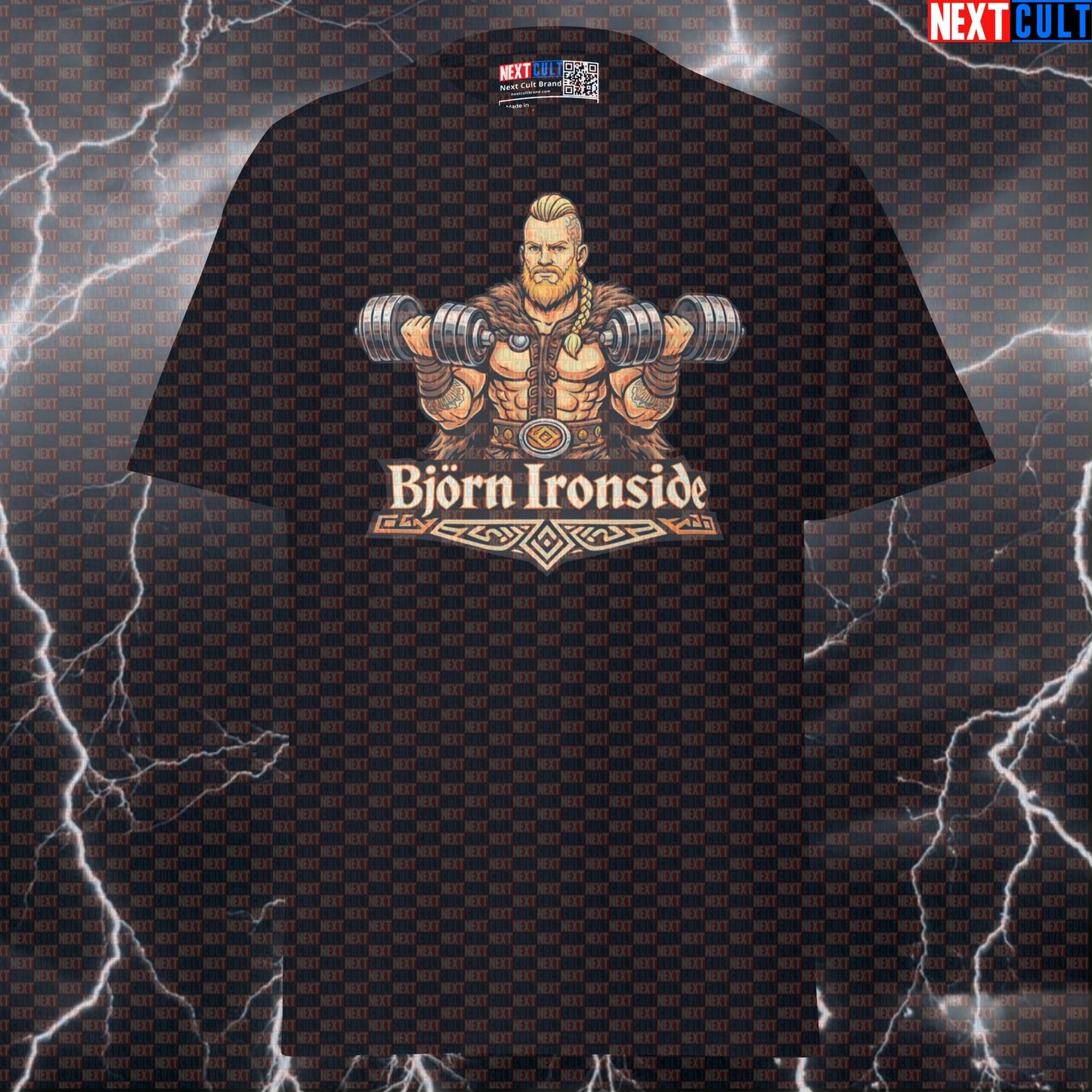 Björn Ironside Gym Meme T-Shirt | Funny Viking Workout Tee & Pump Cover T-shirts Bodybuilding Fitness Gym Pump Cover TV Vikings Workout Next Cult Brand