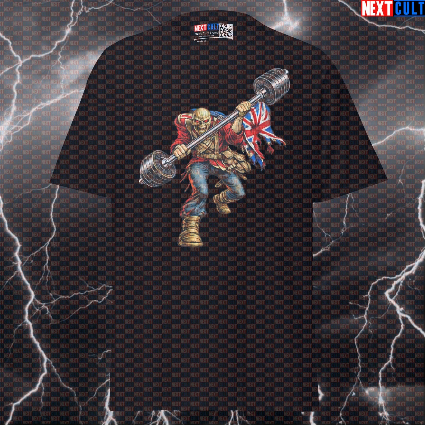 Gym Trooper Eddie Heavy Metal Funny Gym T-Shirt Graphic Tee for Powerlifting, Workout, Fitness & Gains T-shirts Bodybuilding Fitness Gym Iron Maiden Powerlifting Pump Cover Rock Music Workout Next Cult Brand