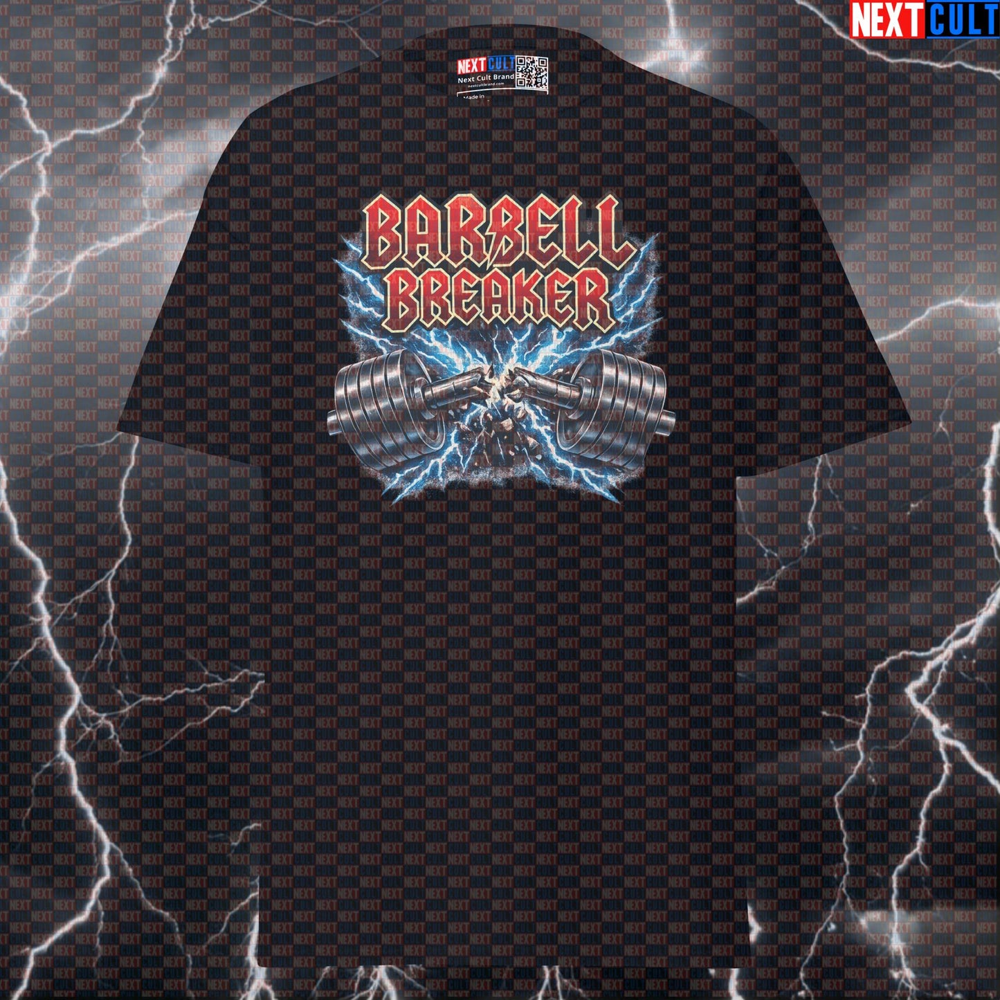 Barbell Breaker Funny Gym T-Shirt Heavy Metal Workout Tee Bar Breaker Lifting Meme Graphic Tee Powerlifting Shirt T-shirts AC/DC Bodybuilding Fitness Gym Powerlifting Pump Cover Rock Music Workout Next Cult Brand