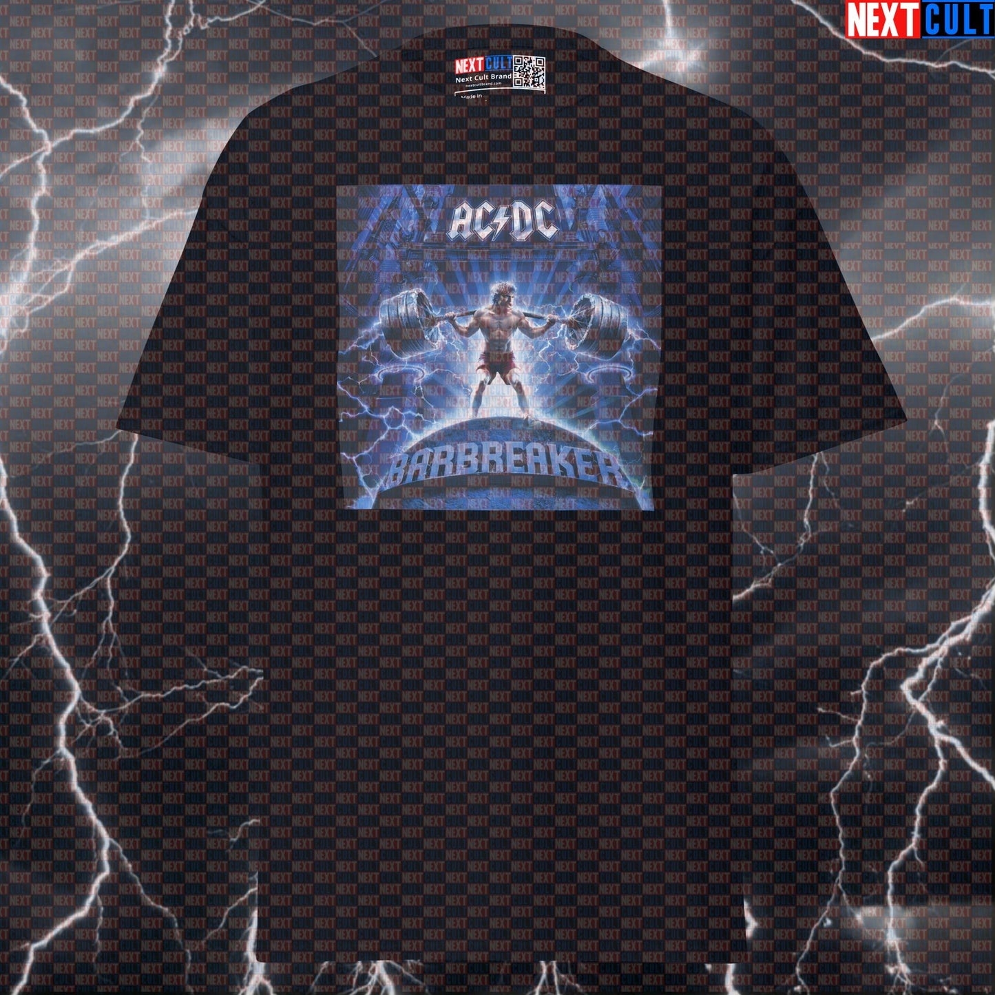 Bar Breaker Barbell Breaker Funny Gym T-Shirt Ballbreaker Album Cover Parody Heavy Metal Workout Tee Lifting Meme Shirt T-shirts AC/DC Bodybuilding Fitness Gym Powerlifting Pump Cover Rock Music Workout Next Cult Brand
