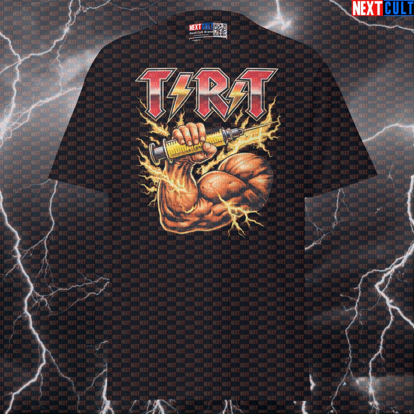 TRT Funny Gym T-Shirt AC/DC Heavy Metal Rock Music TNT Parody Graphic Tee for Lifters Who Train Loud T-shirts AC/DC Bodybuilding Fitness Gym Pump Cover Rock Music Steroids Workout Next Cult Brand