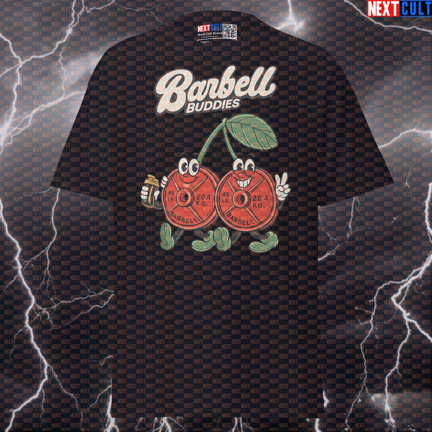 Barbell Buddies Funny Gym T-Shirt Friendship Workout Tee for Gym Buddies, Lifting Crews, Bodybuilding and Powerlifting Fans Bodybuilding Fast Food Fitness Gym Powerlifting Pump Cover Workout Next Cult Brand